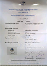 Load image into Gallery viewer, Entourage Ring 585 Gold Sapphire Ceylon Sri Lanka 3 Carat No Heat Diamond RG 60 S