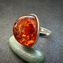 Load image into Gallery viewer, Vintage Ring Bernstein Sterling Silber 925 RG 57/58