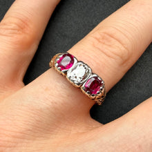 Load image into Gallery viewer, Antiker Ring 14k 585 Gold Altschliff Diamant Rubin alt c. 1900 RG 57