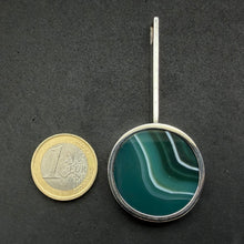 Load image into Gallery viewer, Vintage Anhänger Bengt Hallberg Schweden grüner Achat Sterling Silber 925