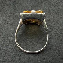 Lade das Bild in den Galerie-Viewer, Art Deco Ring 835 Silber Citrin alt antik c. 1920 RG 53