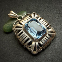 Load image into Gallery viewer, Jugendstil Art Deco Anhänger 835 Silber Spinell blau Handarbeit alt antik c. 1920