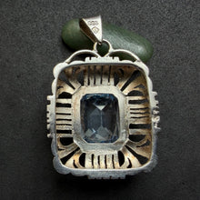 Load image into Gallery viewer, Jugendstil Art Deco Anhänger 835 Silber Spinell blau Handarbeit alt antik c. 1920