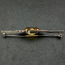 Lade das Bild in den Galerie-Viewer, Art Deco Brosche 835 Silber Citrin Markasit alt antik c. 1920