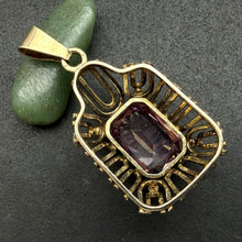 Load image into Gallery viewer, Art Deco Anhänger 935 Silber vergoldet Amethyst alt antik c. 1920
