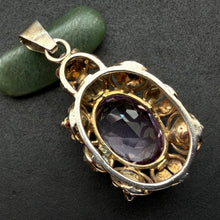 Lade das Bild in den Galerie-Viewer, Jugendstil Anhänger 935 Silber vergoldet Amethyst alt antik c. 1920