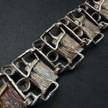 Lade das Bild in den Galerie-Viewer, Vintage Modernismus Armband Silber Amethyst Handarbeit alt