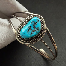 Load image into Gallery viewer, Vintage Navajo Armband Sterling Silber 925 Türkis Armspange Armreif