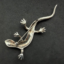 Load image into Gallery viewer, Art Deco Salamander Brosche 835 Silber Markasit Handarbeit alt antik c. 1920