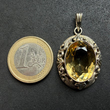 Load image into Gallery viewer, Jugendstil Anhänger 935 Silber Citrin gelb alt antik c. 1920