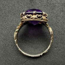 Load image into Gallery viewer, Jugendstil Ring 935 Silber vergoldet Amethyst floral Handarbeit alt antik c. 1920 RG 57