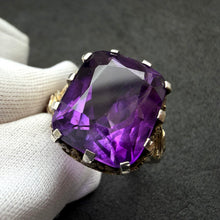 Load image into Gallery viewer, Jugendstil Ring 935 Silber vergoldet Amethyst floral Handarbeit alt antik c. 1920 RG 57