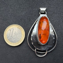 Load image into Gallery viewer, Vintage Anhänger Sterling Silber 925 Adolf Regelmann Bernstein