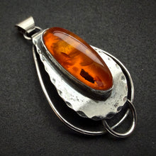Load image into Gallery viewer, Vintage Anhänger Sterling Silber 925 Adolf Regelmann Bernstein