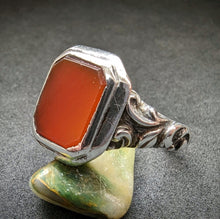 Lade das Bild in den Galerie-Viewer, Jugendstil Ring Silber 835 Karneol alt antik