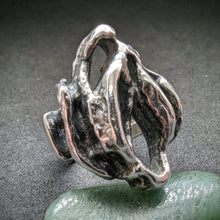 Load image into Gallery viewer, Vintage ring Monika & Burkhard Oly modernism brutalism 835 silver RG 50