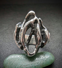 Load image into Gallery viewer, Vintage ring Monika & Burkhard Oly modernism brutalism 835 silver RG 50