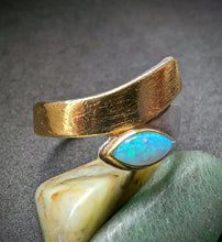 Lade das Bild in den Galerie-Viewer, Moderner Designer Ring Sterling Silber 925 Opal RG 58