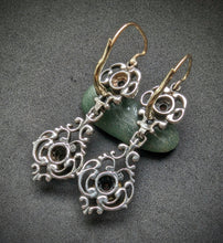 Lade das Bild in den Galerie-Viewer, Alte Ohrringe Sterling Silber 925 14k 585 Gold Granat Tracht BS Bartel & Sohn Augsburg