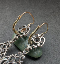 Lade das Bild in den Galerie-Viewer, Alte Ohrringe Sterling Silber 925 14k 585 Gold Granat Tracht BS Bartel & Sohn Augsburg