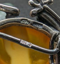 Lade das Bild in den Galerie-Viewer, Vintage Frosch Brosche Sterling Silber 925 Butterscotch Bernstein