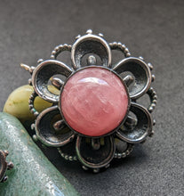Lade das Bild in den Galerie-Viewer, Vintage Ohrringe 835 Silber Rhodochrosit Tracht alt