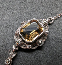 Load image into Gallery viewer, Antique Art Nouveau Art Deco necklace 935 silver smoky quartz marcasite old approx. 1920