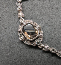 Load image into Gallery viewer, Antique Art Nouveau Art Deco necklace 935 silver smoky quartz marcasite old approx. 1920