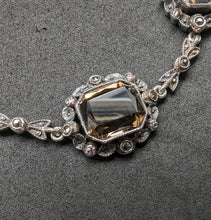 Load image into Gallery viewer, Antique Art Nouveau Art Deco necklace 935 silver smoky quartz marcasite old approx. 1920