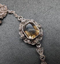 Load image into Gallery viewer, Antique Art Nouveau Art Deco necklace 935 silver smoky quartz marcasite old approx. 1920