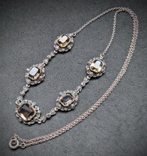 Load image into Gallery viewer, Antique Art Nouveau Art Deco necklace 935 silver smoky quartz marcasite old approx. 1920