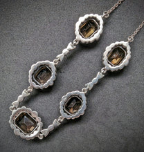 Load image into Gallery viewer, Antique Art Nouveau Art Deco necklace 935 silver smoky quartz marcasite old approx. 1920