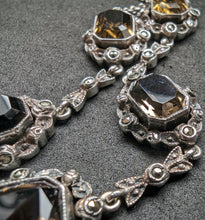 Load image into Gallery viewer, Antique Art Nouveau Art Deco necklace 935 silver smoky quartz marcasite old approx. 1920