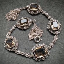 Load image into Gallery viewer, Antique Art Nouveau Art Deco necklace 935 silver smoky quartz marcasite old approx. 1920