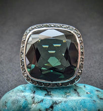 Lade das Bild in den Galerie-Viewer, Art Deco Jugendstil Ring Silber 925 Designer Turmalin
