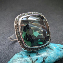 Lade das Bild in den Galerie-Viewer, Art Deco Jugendstil Ring Silber 925 Designer Turmalin