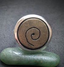 Lade das Bild in den Galerie-Viewer, Moderner Designer Ring Sterling Silber 925 14k 585 Gold Muschel RG 55