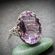 Lade das Bild in den Galerie-Viewer, Antiker Jugendstil Ring Silber 935 Amethyst