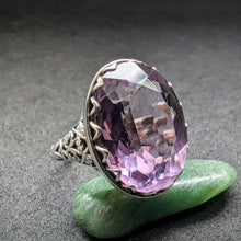 Lade das Bild in den Galerie-Viewer, Antiker Jugendstil Ring Silber 935 Amethyst
