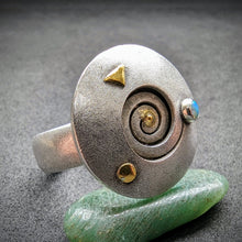 Load image into Gallery viewer, Modern designer ring silver 925 gold opal old RG 59 S