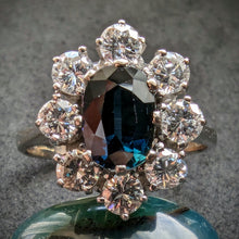 Lade das Bild in den Galerie-Viewer, Entourage Ring 585 Gold Wien blauer Saphir 1,1 Carat Diamant 1 Carat RG 52 S