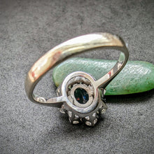 Lade das Bild in den Galerie-Viewer, Entourage Ring 585 Gold Wien blauer Saphir 1,1 Carat Diamant 1 Carat RG 52 S