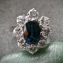 Lade das Bild in den Galerie-Viewer, Entourage Ring 585 Gold Wien blauer Saphir 1,1 Carat Diamant 1 Carat RG 52 S