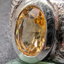Lade das Bild in den Galerie-Viewer, Jugendstil Ring Silber 935 Citrin Handarbeit Satyr Pan Faun alt antik c. 1910 RG 64