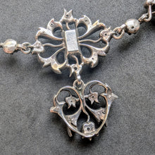 Load image into Gallery viewer, Victorian Silber Collier Paste grün weiß Normandie Frankreich alt antik c. 1880