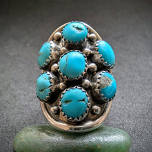 Lade das Bild in den Galerie-Viewer, Navajo Ring Sterling Silber 925 Benny Touchine Türkis RG 56/57