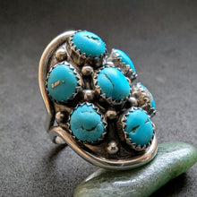 Lade das Bild in den Galerie-Viewer, Navajo Ring Sterling Silber 925 Benny Touchine Türkis RG 56/57