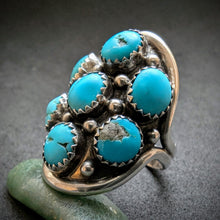 Lade das Bild in den Galerie-Viewer, Navajo Ring Sterling Silber 925 Benny Touchine Türkis RG 56/57