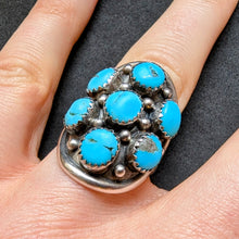Lade das Bild in den Galerie-Viewer, Navajo Ring Sterling Silber 925 Benny Touchine Türkis RG 56/57