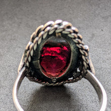 Load image into Gallery viewer, Vintage Tracht Ring 835 Silver faceted XL Garnet old RG 62 S